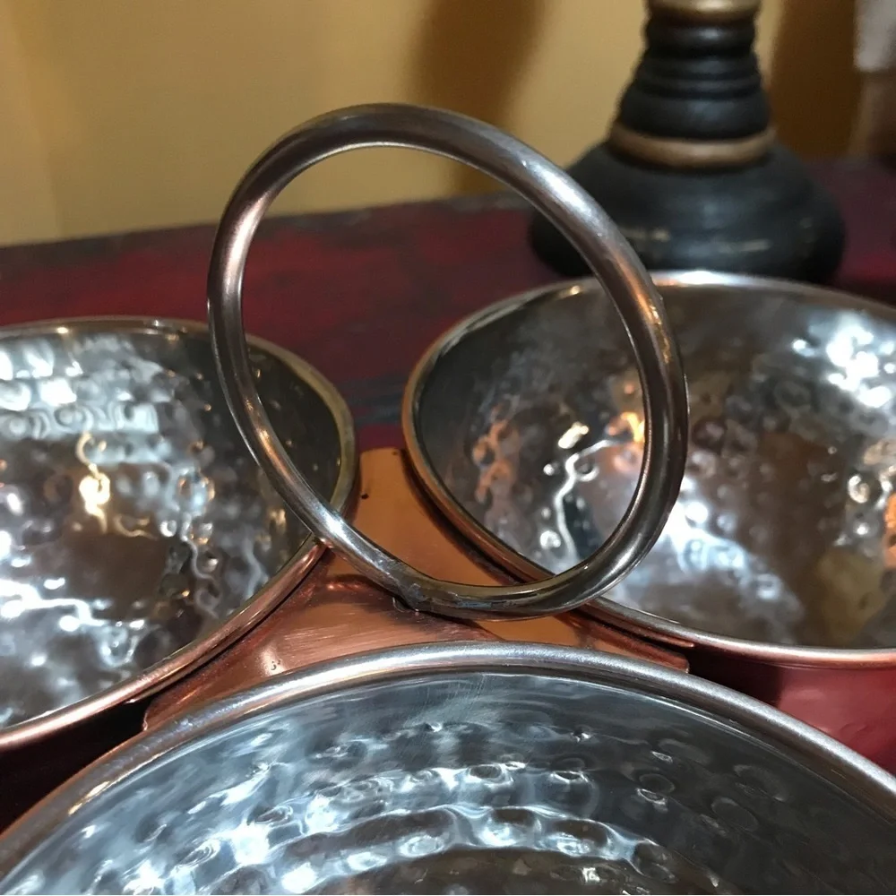 ▪️Hammered Copper & Silver Serving Piece